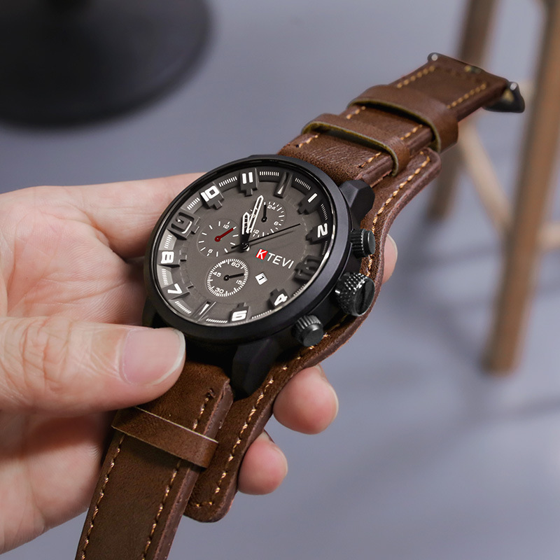 Leather Watch Band Men - 레트로 남성용 시계 클래식 럭셔리 비즈니스