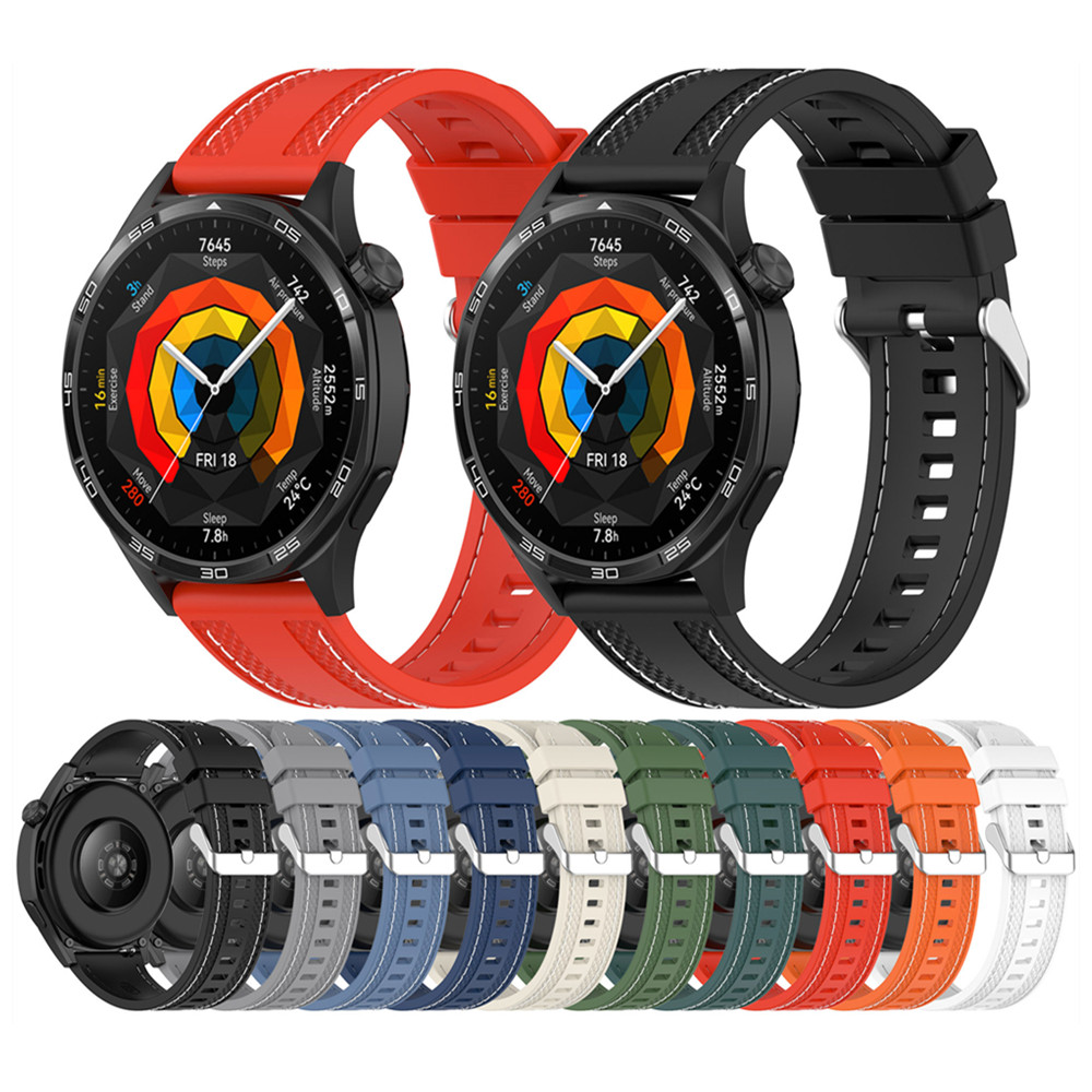 Silicone Watch Band 22Mm - 스티칭 실리콘 범용 스트랩, 화웨이 워치