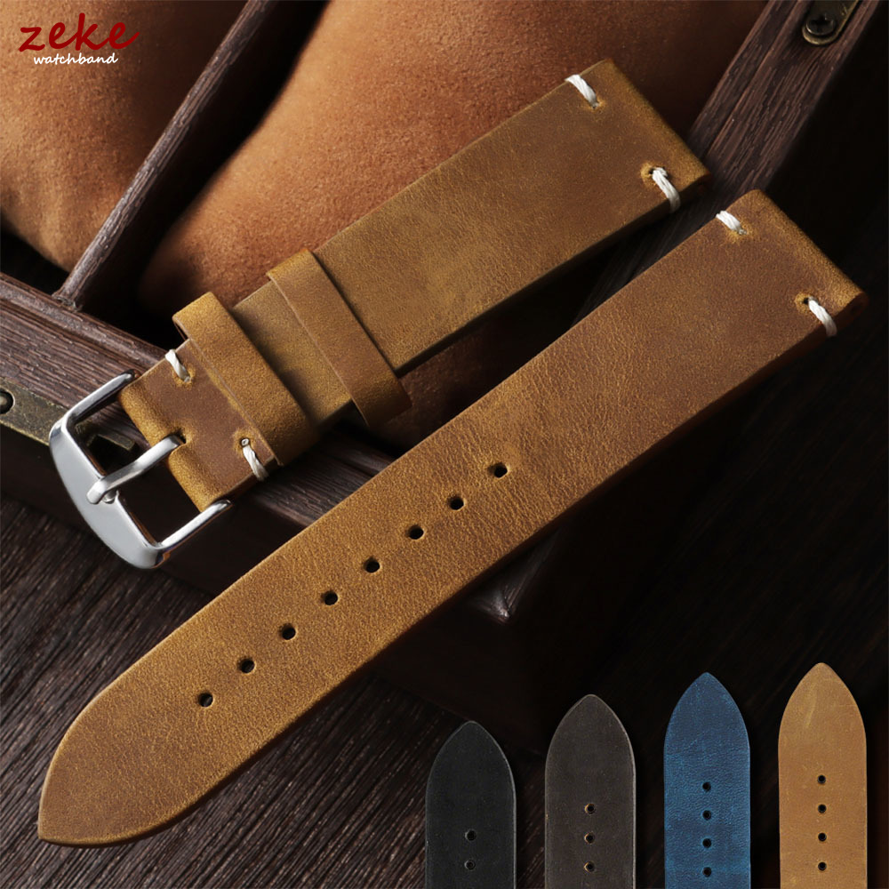 Suede Strap Watch - 빈티지 소프트 오일 왁스 시계줄 18mm