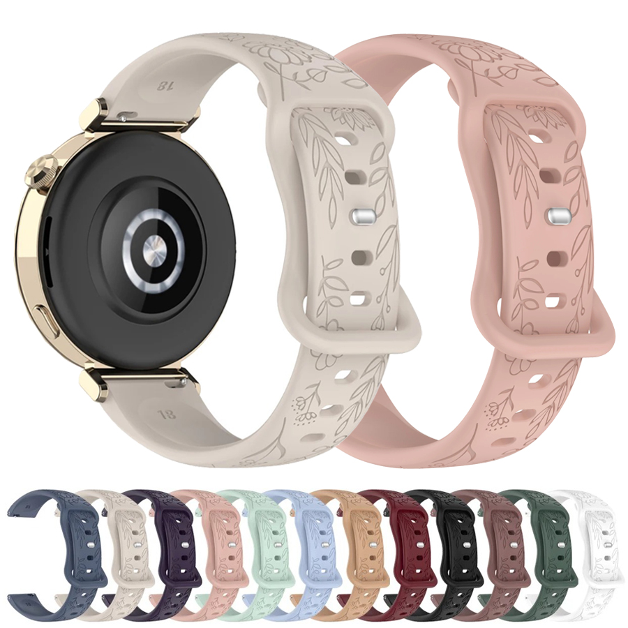 Silicone Watch Band 22Mm - 20 22mm 3D 꽃무늬 실리콘 스트랩