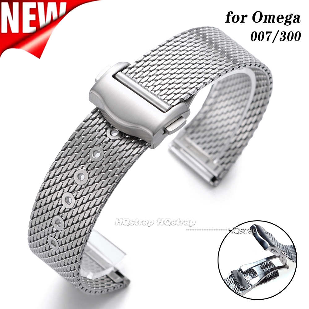 Omega Watch Seamaster - 스테인레스 스틸 시계 스트랩 20mm 오메가