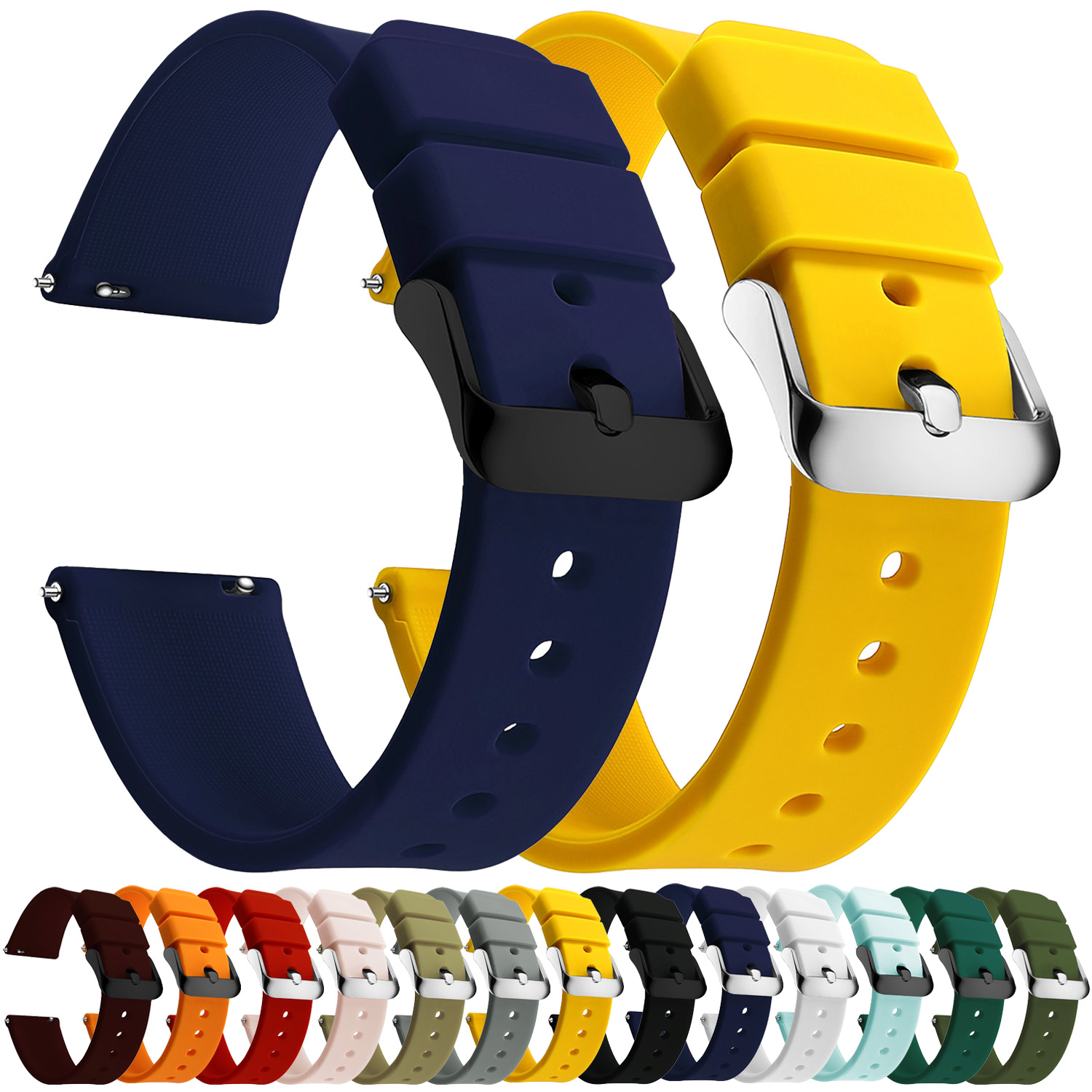 Suede Strap Watch - 실리콘 소프트 퀵 릴리스 고무 시계