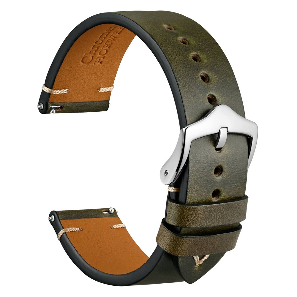 Leather Strap Quick Release - WOCCI 오일 왁스 가죽 시계 스트랩,