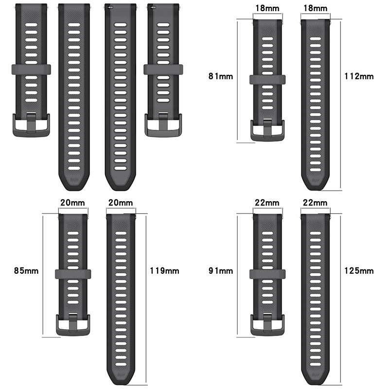 22mm 20mm 18mm 텍스처 실리콘 스트랩 (가민 - Silicone Watch Band 22Mm 리뷰 및 가격