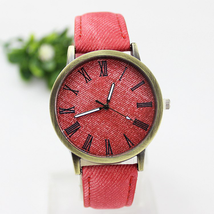 새로운 패션 남성 캐주얼 석영 시계 여성 진 패브릭 가 - Leather Watch Band Men 리뷰 및 가격
