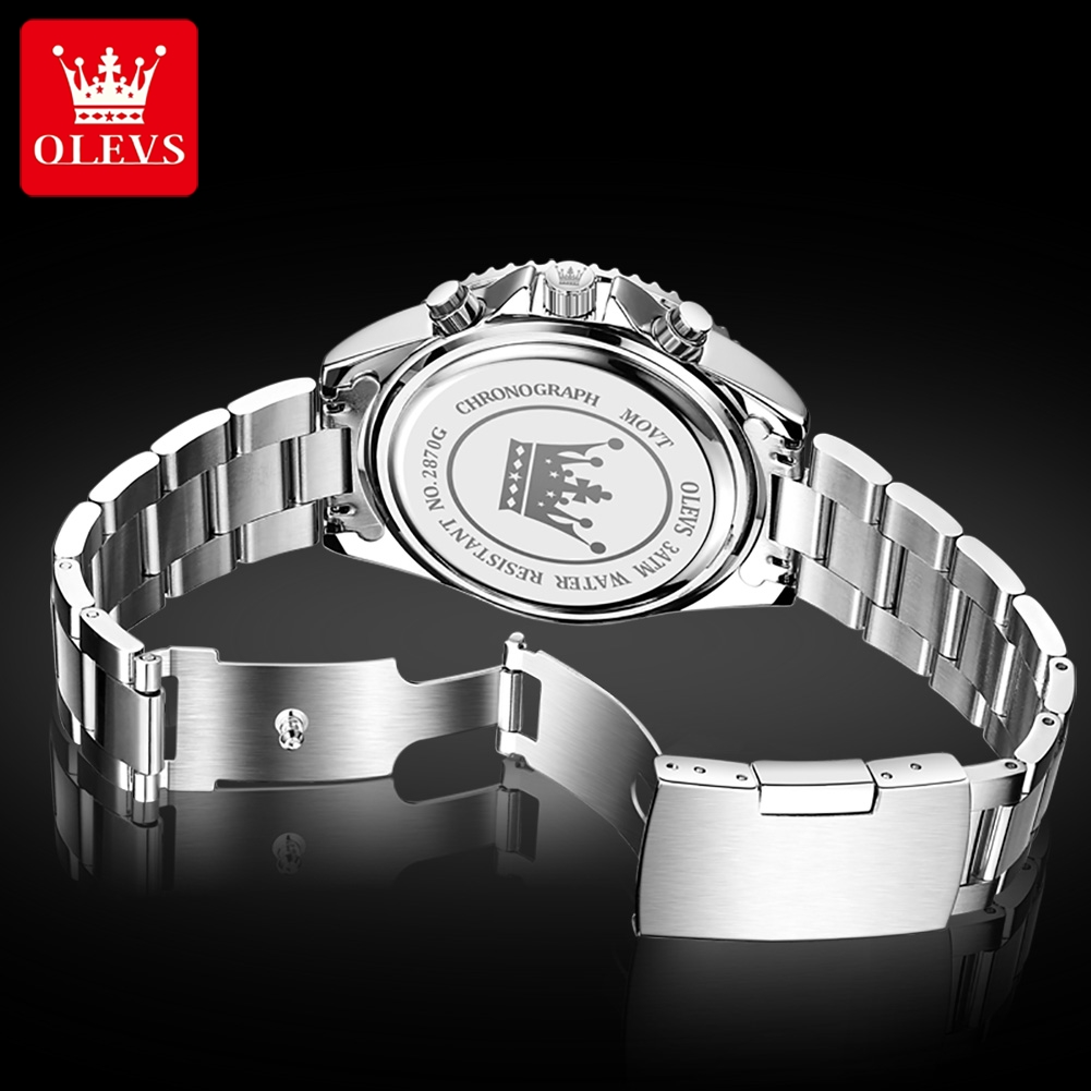 OLEVS 2870 남성용 시계 문페이즈 스틸 캘린더  - Rolex Watch Submariner 리뷰 및 가격