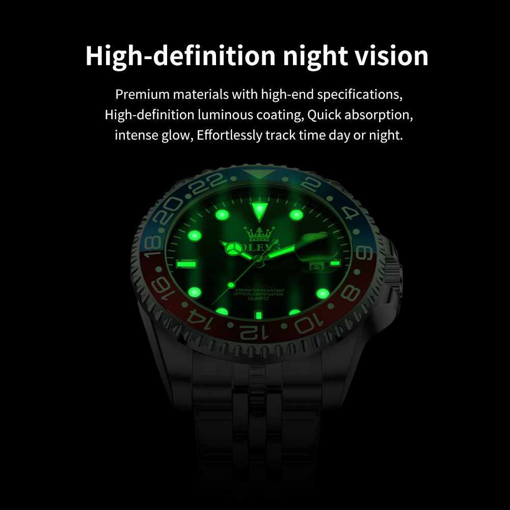 OLEVS 5657 남성용 시계 오리지널 캘린더 쿼츠  - Rolex Watch Submariner 리뷰 및 가격