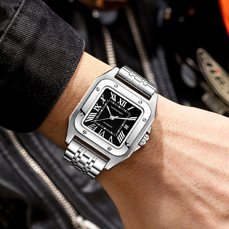 남성용 고급 럭셔리 사각형 오토매틱 기계식 시계, 속이 - Cartier Watch Tank 리뷰 및 가격